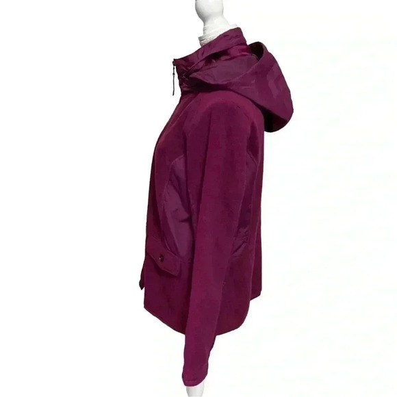 WOMEN’S STYLE & CO FUCHSIA FLEECE HOODED JACKET• SIZE M•SIDE SEAM POCKETS• - Picture 4 of 13